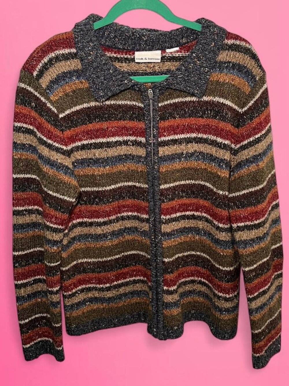 Vintage 90s Y2K Croft & Barrow wool zip up sweater